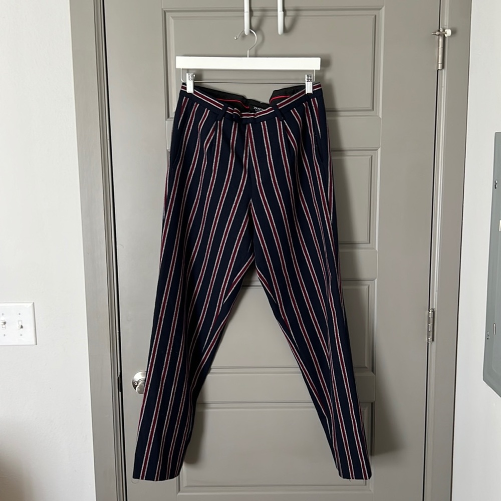 twisted tailor wool pants with stripes